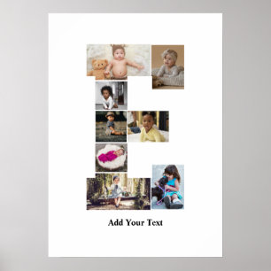 Ontwerp je eigen letter E fotocollage Poster