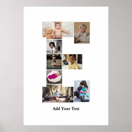 Ontwerp je eigen letter E fotocollage Poster (Voorkant)