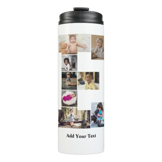 Ontwerp je eigen letter E fotocollage Thermosbeker (Voorkant)