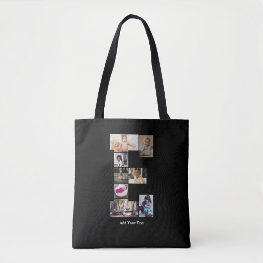 Ontwerp je eigen letter E fotocollage Tote Bag (Voorkant)