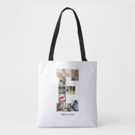 Ontwerp je eigen letter E fotocollage Tote Bag