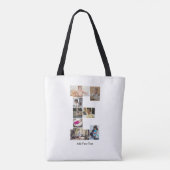 Ontwerp je eigen letter E fotocollage Tote Bag (Achterkant)