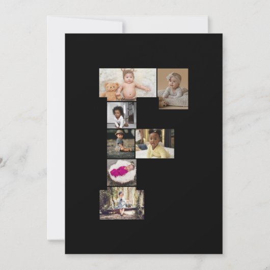 Ontwerp je eigen letter F foto collage Feestdagenkaart (Voorkant)