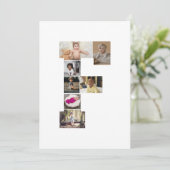 Ontwerp je eigen letter F foto collage Feestdagenkaart (Staand voorkant)