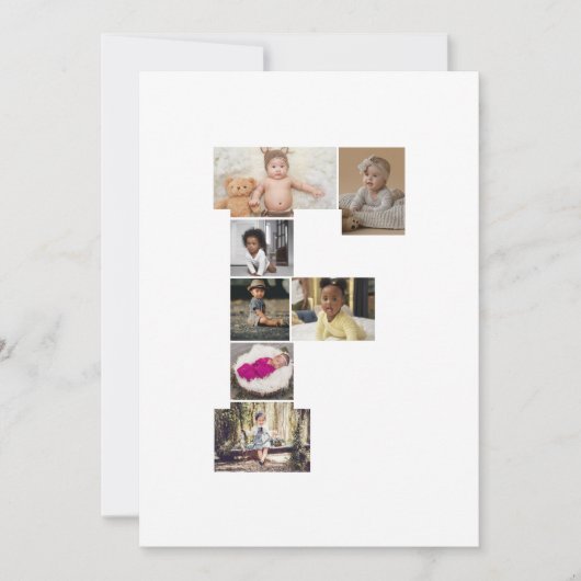 Ontwerp je eigen letter F foto collage Kaart (Voorkant)