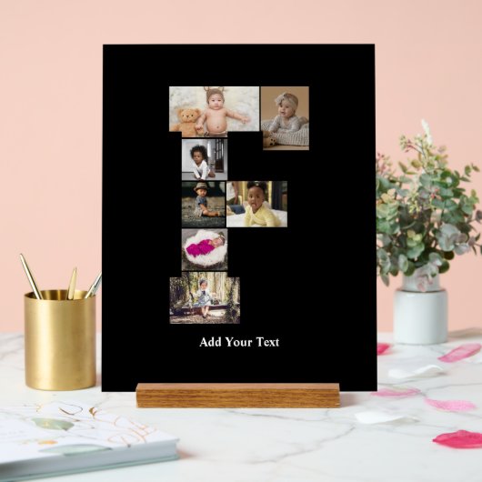 Ontwerp je eigen letter F fotocollage Acryl Bord (Huwelijk)