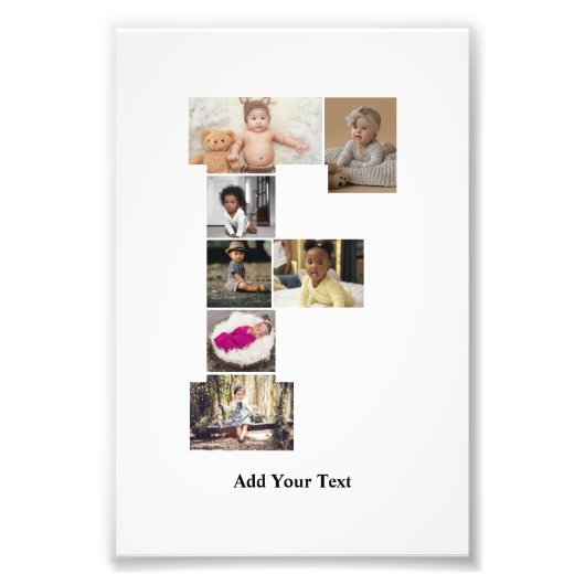 Ontwerp je eigen letter F fotocollage Foto Afdruk (Voorkant)