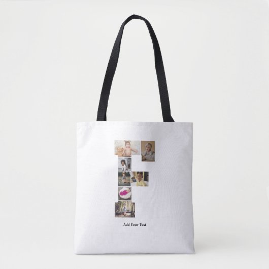Ontwerp je eigen letter F fotocollage Tote Bag (Voorkant)