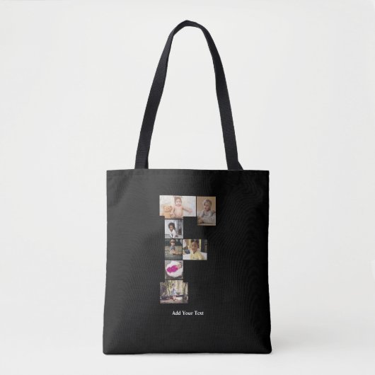 Ontwerp je eigen letter F fotocollage Tote Bag (Voorkant)