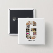 Ontwerp je eigen letter G fotocollage Vierkante Button 5,1 Cm (Voorkant /achterkant)