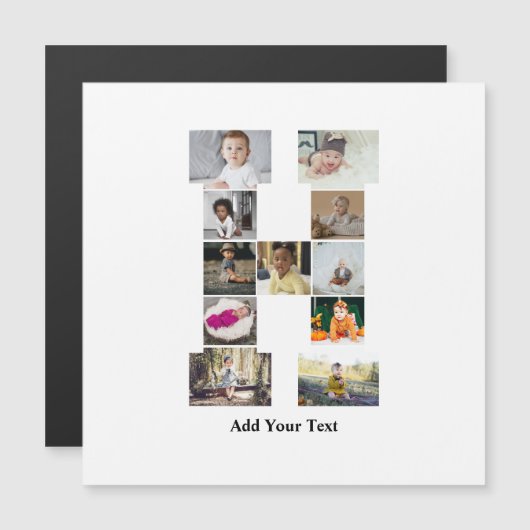 Ontwerp Je Eigen Letter H Foto Collage (Voorkant / Achterkant)