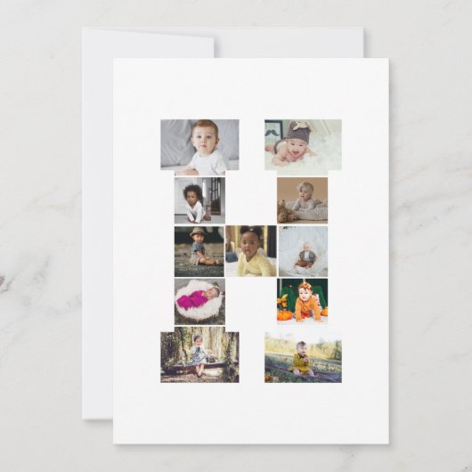 Ontwerp je eigen letter H Fotocollage Aankondiging (Voorkant)