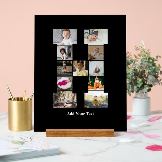 Ontwerp je eigen letter H Fotocollage Acryl Bord (Huwelijk)