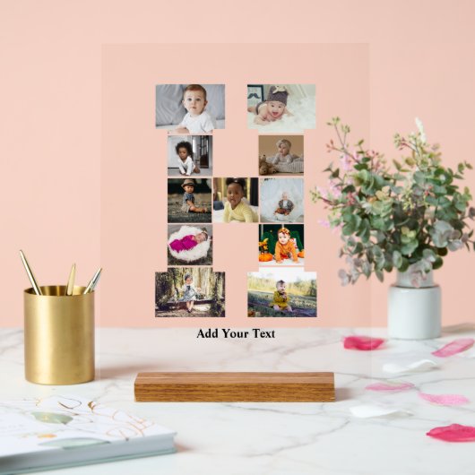 Ontwerp je eigen letter H Fotocollage Acryl Bord (Huwelijk)