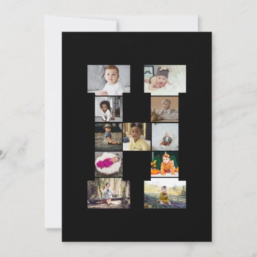 Ontwerp je eigen letter H Fotocollage Bedankkaart (Voorkant)