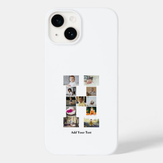 Ontwerp je eigen letter H Fotocollage Case-Mate iPhone Case (Achterkant)