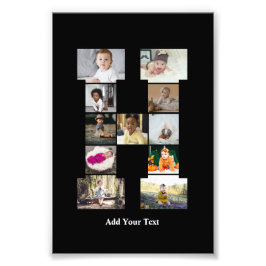 Ontwerp je eigen letter H Fotocollage Foto Afdruk