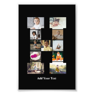 Ontwerp je eigen letter H Fotocollage Foto Afdruk