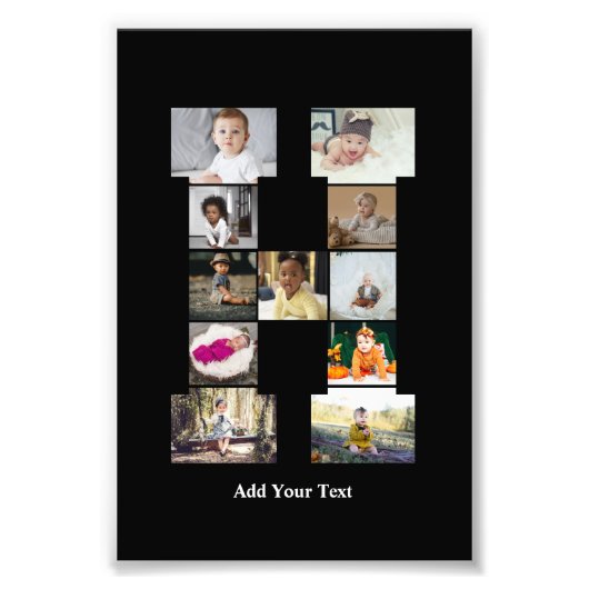 Ontwerp je eigen letter H Fotocollage Foto Afdruk (Voorkant)