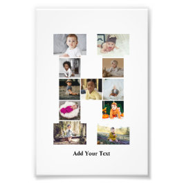 Ontwerp je eigen letter H Fotocollage Foto Afdruk