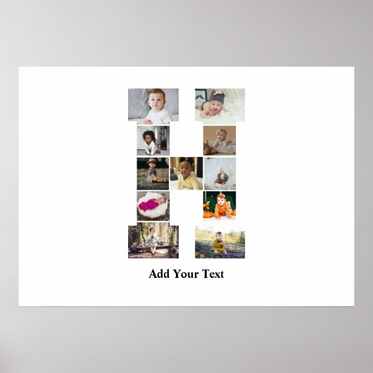 Ontwerp je eigen letter H Fotocollage Poster (Voorkant)