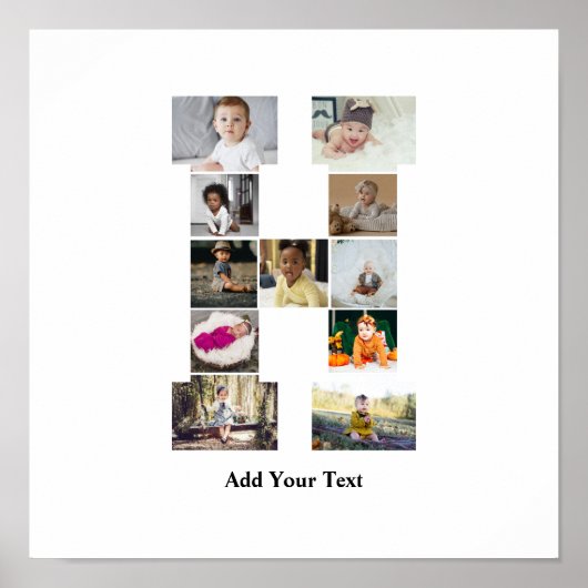 Ontwerp je eigen letter H Fotocollage Poster (Voorkant)