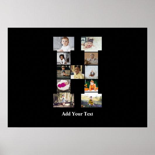 Ontwerp je eigen letter H Fotocollage Poster (Voorkant)