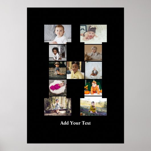 Ontwerp je eigen letter H Fotocollage Poster (Voorkant)