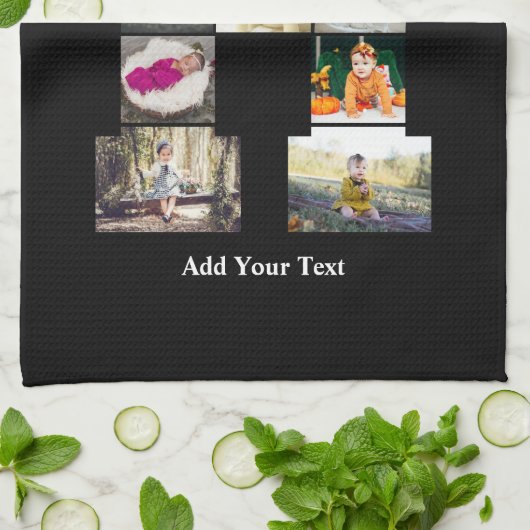 Ontwerp je eigen letter H Fotocollage Theedoek (Gevouwen)