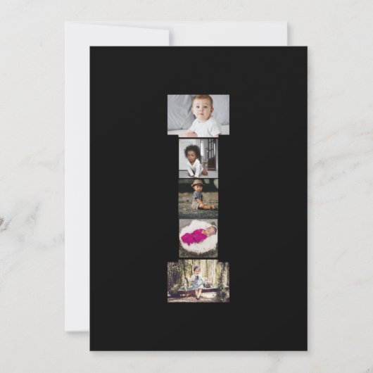 Ontwerp Je Eigen Letter I Foto Collage Kaart (Voorkant)