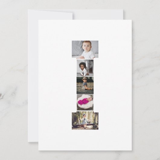 Ontwerp Je Eigen Letter I Foto Collage Kaart (Voorkant)