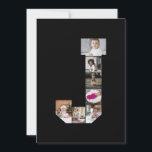 Ontwerp je eigen letter J foto collage poster Feestdagenkaart<br><div class="desc">Deze monogram fotocollage is een persoonlijk ontwerp dat een krachtig monogram (initiatiefletters of een letter) combineert met een verzameling foto's die artistiek binnen of rondom het monogram zijn gerangschikt. Het is een stijlvolle manier om herinneringen te tonen en tegelijkertijd een unieke, elegante touch toe te voegen aan decoratie of cadeaus....</div>