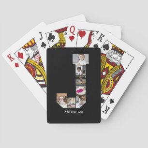 Ontwerp je eigen letter J foto-collageposter Pokerkaarten