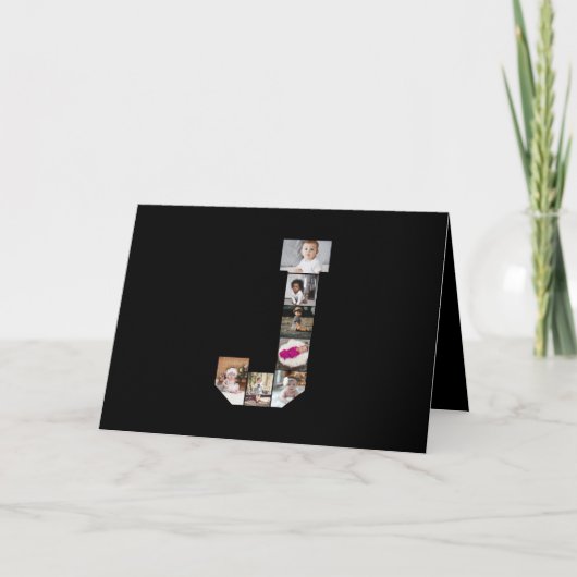 Ontwerp je eigen letter J Fotocollage Aankondiging (Voorkant)