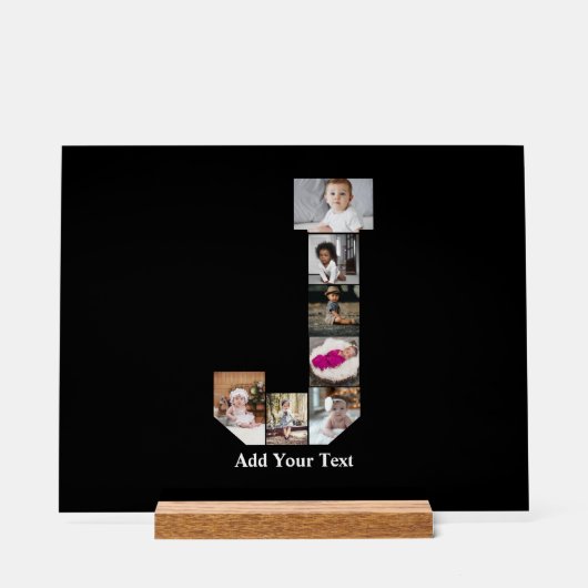 Ontwerp je eigen letter J Fotocollage Acryl Bord (Voorkant)