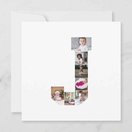 Ontwerp je eigen letter J Fotocollage Bedankkaart (Voorkant)