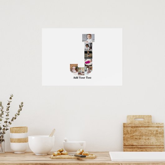 Ontwerp je eigen letter J Fotocollage Poster (Keuken)
