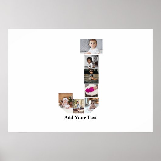 Ontwerp je eigen letter J Fotocollage Poster (Voorkant)