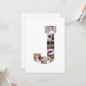 Ontwerp je eigen Letter J Fotocollage Poster Kaart (Voorkant / Achterkant in situ)