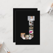 Ontwerp je eigen letter J fotocollage poster Kaart (Voorkant / Achterkant in situ)