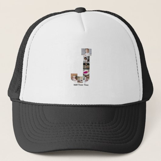 Ontwerp je eigen letter J Fotocollage Trucker Pet (Voorkant)