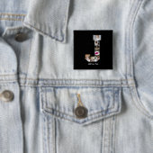 Ontwerp je eigen letter J Fotocollage Vierkante Button 5,1 Cm (In situ)
