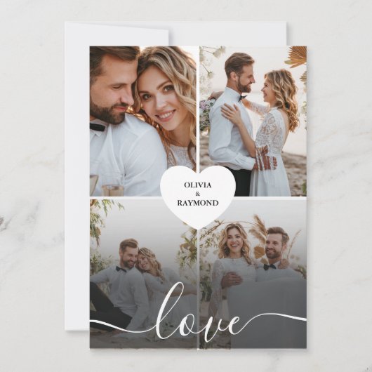 Ontwerp je eigen liefde collage fotografie aankondiging (Voorkant)