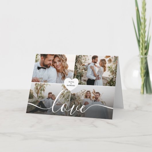 Ontwerp je eigen liefde collage fotografie bedankkaart (Voorkant)