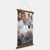 Ontwerp je eigen liefde collage fotografie hangend wandkleed (Gebogen)