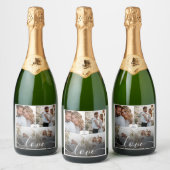 Ontwerp je eigen liefde collage fotografie sparkling wijnetiket (Flessen)