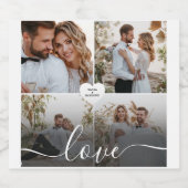 Ontwerp je eigen liefde collage fotografie sparkling wijnetiket (Enkel label)
