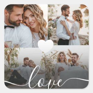 Ontwerp je eigen liefde collage fotografie vierkante sticker