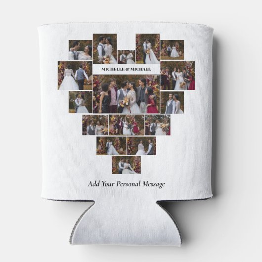 Ontwerp je eigen liefde hart vormige fotocollage blikjeskoeler (Achterkant)