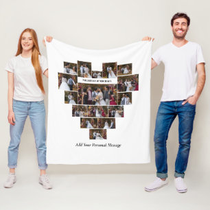 Ontwerp je eigen liefde hart vormige fotocollage fleece deken